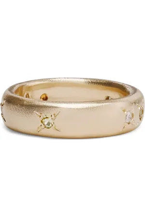 Seb Brown 9kt yellow Cigar sapphire and diamond band