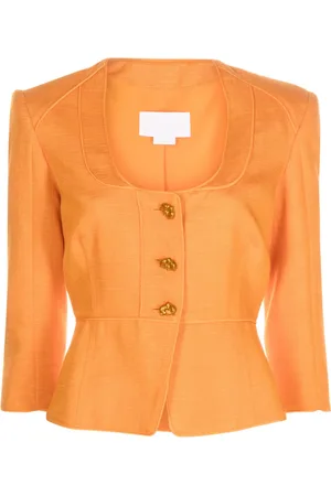 GENNY U-neck twill blazer