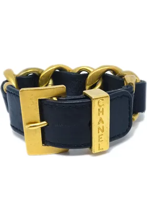 CHANEL 1994 leather-and-chain-link bracelet