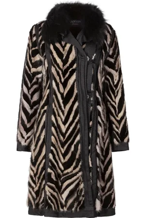 Lanvin Tiger-print faux-fur coat