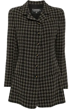 CHANEL 1990-2000s checked tweed jacket