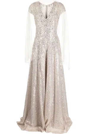 Saiid Kobeisy Floral-detail sequined jumpsuit