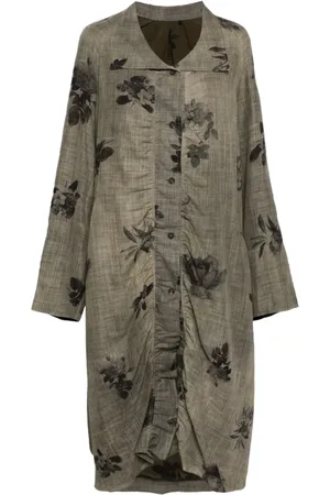 ZIGGY CHEN Stand-collar back-pleated coat