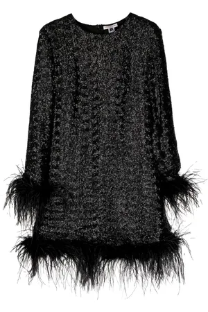Gilda & Pearl Seraphina feather-trim sequined dress