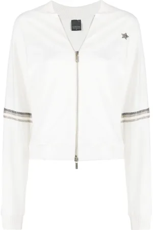 LORENA ANTONIAZZI Side-stripe zip-up track jacket