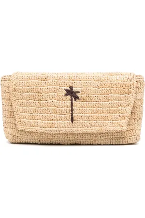 MANEBI Raffia clutch bag