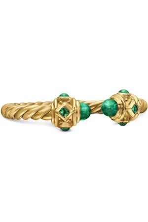 David Yurman 18kt yellow Renaissance emerald ring (2.3mm)