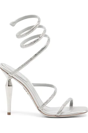 RENE CAOVILLA Rhinestone-embellished leather sandals