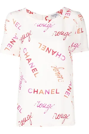 CHANEL 1996 logo-print silk T-shirt