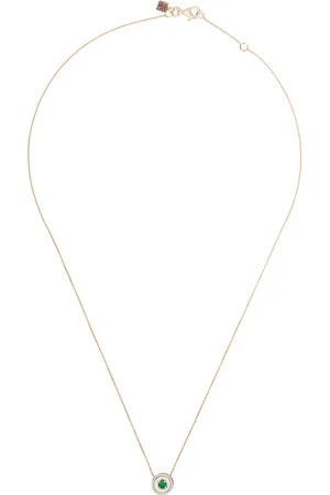 SELIM MOUZANNAR 18kt rose gold diamond emerald Mina necklace