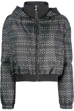 Patrizia Pepe Monogram-pattern hooded puffer jacket