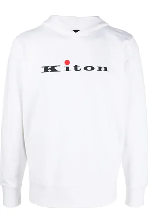 Kiton Logo-print cotton hoodie