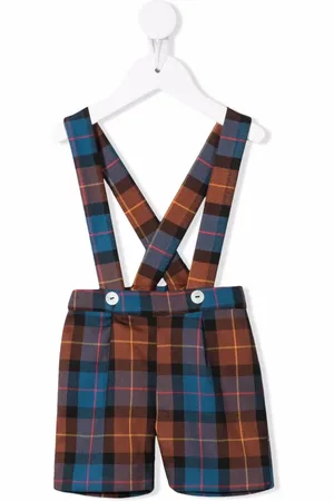 SIOLA Tartan-check suspender shorts