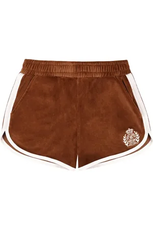 Sporty & Rich Crest Velour shorts