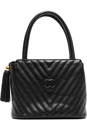 CHANEL 1992 CC V-stitch top-handle bag