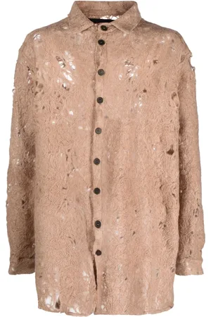 Vitelli Raw-cut finish long-sleeve shirt