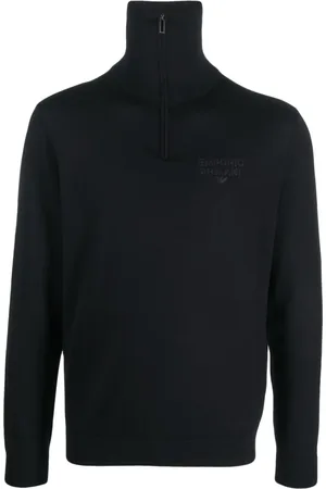 Emporio Armani Logo-embroidered virgin wool jumper