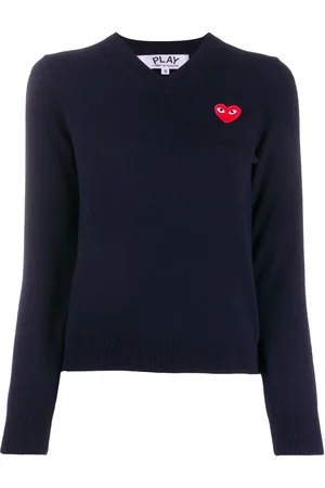 Comme des Garçons Heart embroidery slim-fit jumper