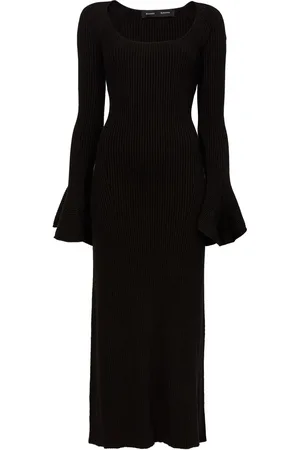 Proenza Schouler Ribbed-knit flute-sleeved dress