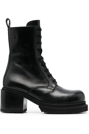 Pinko 70mm leather combat boots