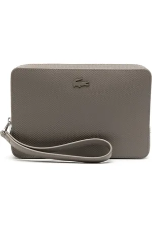 Lacoste Chantaco piqué leather clutch bag