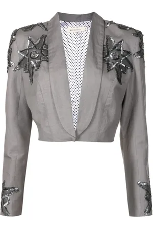 Lethicia Bronstein Hepburn star-appliqu?? linen blazer