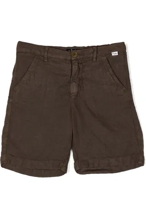 Il gufo Elasticated-waistband linen shorts