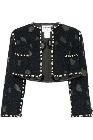 CHANEL 2000s distressed detailing cropped jacket