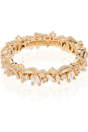 Suzanne Kalan 18kt yellow Icon baguette diamond ring