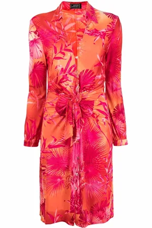 VERSACE 2000s Jungle print silk dress