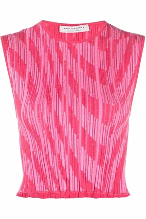 Serafini Ribbed-knit sleeveless top