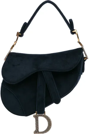 Dior 2020 Mini Velvet Crystal Saddle satchel