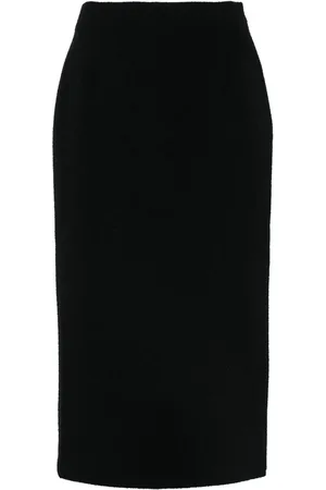 Alessandra Rich Tweed bouclé midi skirt