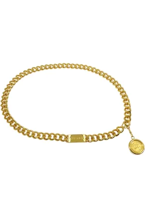CHANEL 1990-2000 logo plaque chain belt