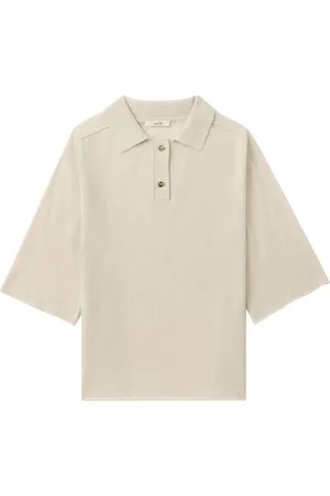 haikure Fine-knit polo top