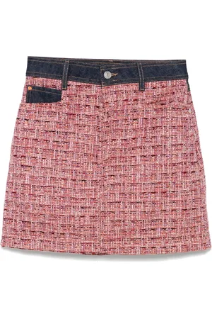 HUGO BOSS A-line denim-trim mini skirt