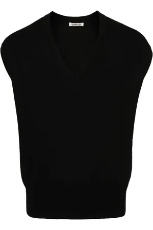 Auralee V-neck straight-hem vest