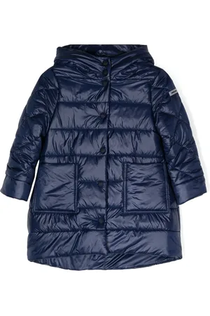 MONNALISA Logo-patch hooded padded coat