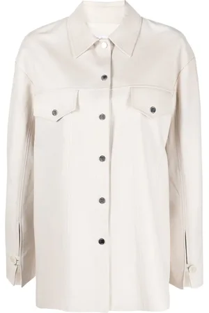 DROME Logo-buttons leather shirt jacket