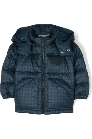 Emporio Armani Houndstooth-print recycled polyester padded jacket