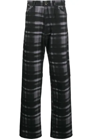 QASIMI Straight leg check print trousers