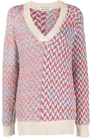 HENRIK VIBSKOV Melange-effect V-neck jumper