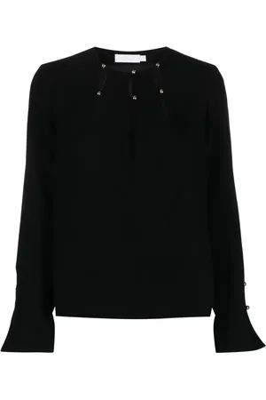 Simkhai Sharon long-sleeve crepe blouse
