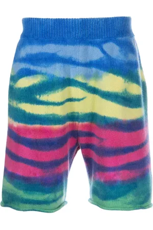 THE ELDER STATESMAN Frank striped cashmere shorts