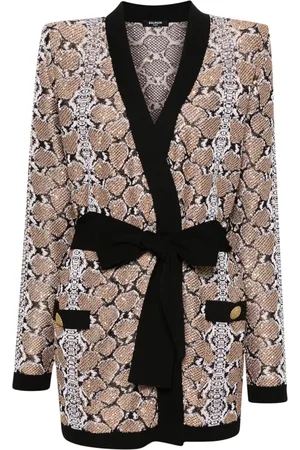 Balmain Python-pattern cardigan