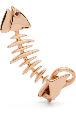 KAMUSHKI 18kt rose Wishbone ruby ear cuff