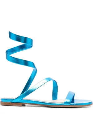 Gianvito Rossi Metallic wrap-around sandals