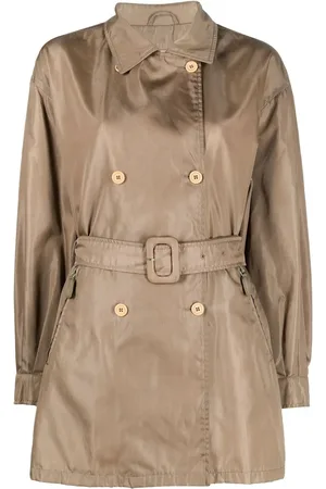 Prada 2000s double-breasted belted trench coat
