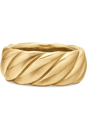 David Yurman 18kt yellow Sculpted Cable band ring (9mm)