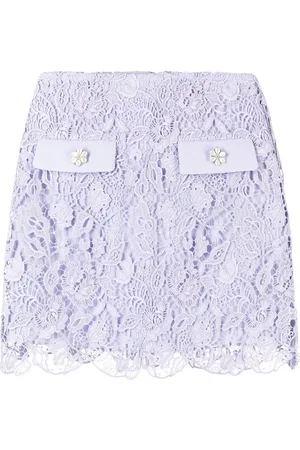 Self-Portrait Lace-overlay miniskirt